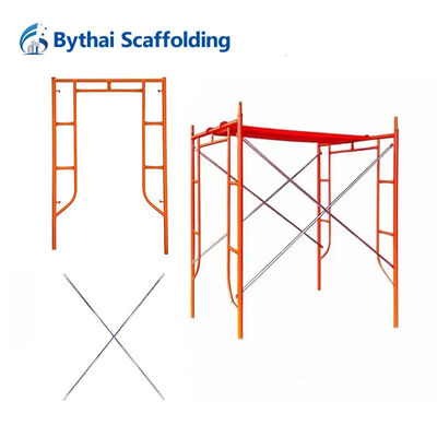 Construction Platform Modular Scaffolding Access Painted Walk Thru Frame