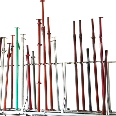 plate head steel prop Q235 hot dip galvanized 60.3mm outer diameter 3.0mm wall thickness 2.0-3.6m adjustable height for concrete slab formwork support BYTHAI